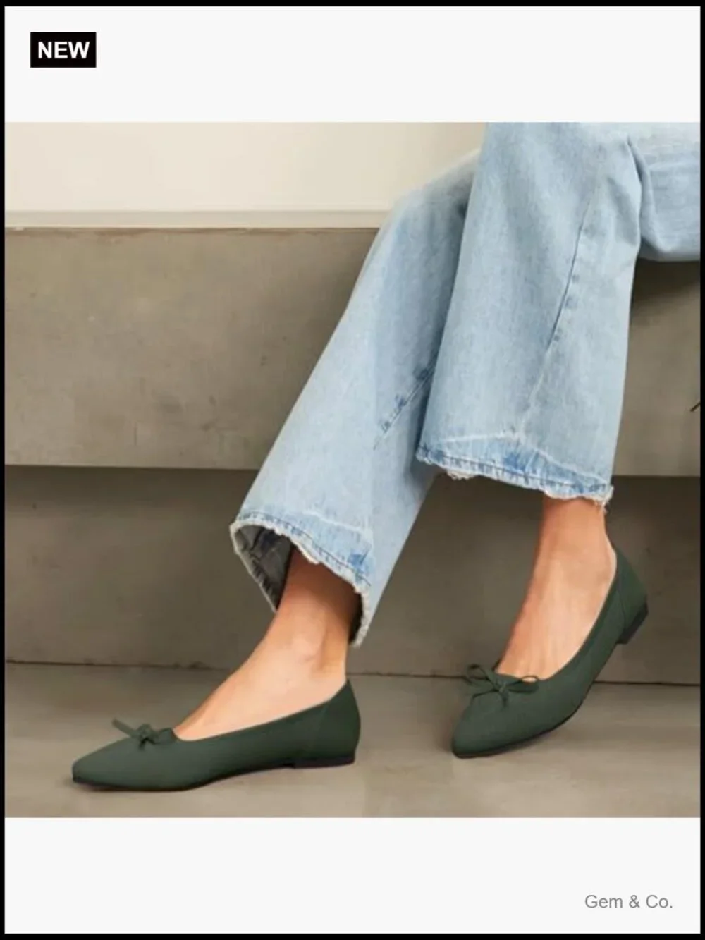 Pointed Toe Bow Knit Ballet Flats Comfortable Dressy Mesh Slip On